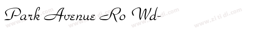 Park Avenue Ro Wd字体转换